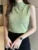 Korean Tops Spring New Summer Tops Clothes Sleeveless Blouse Knit Elastic Blusas