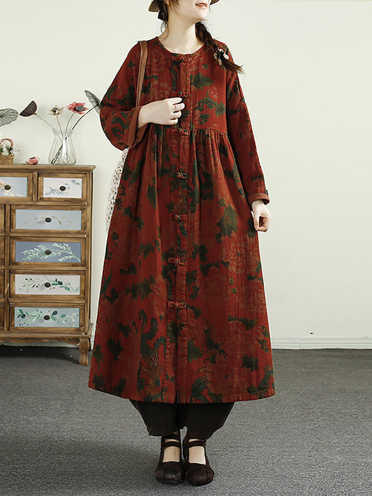 Flower Button Linen Shirt Coat Ai1017