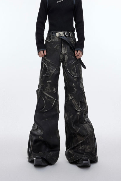 Embroidered Leather Pants