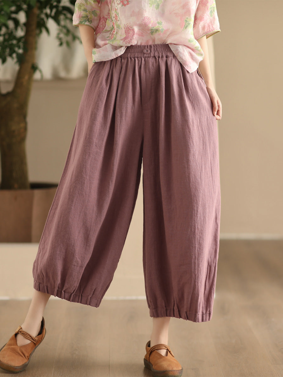 Summer Linen Wide-leg Pants Fd038