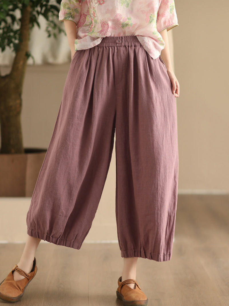 Summer Linen Wide-leg Pants Fd038