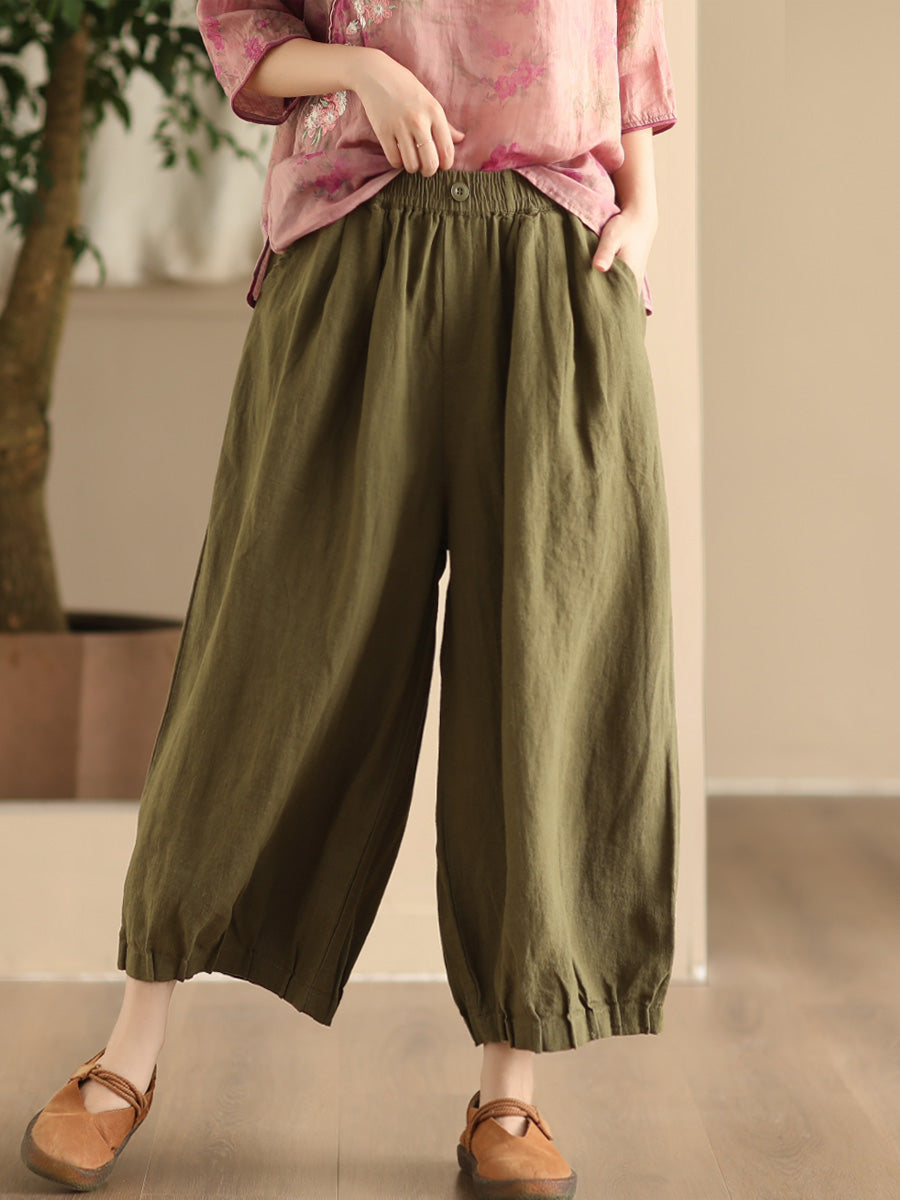 Summer Linen Wide-leg Pants Fd038