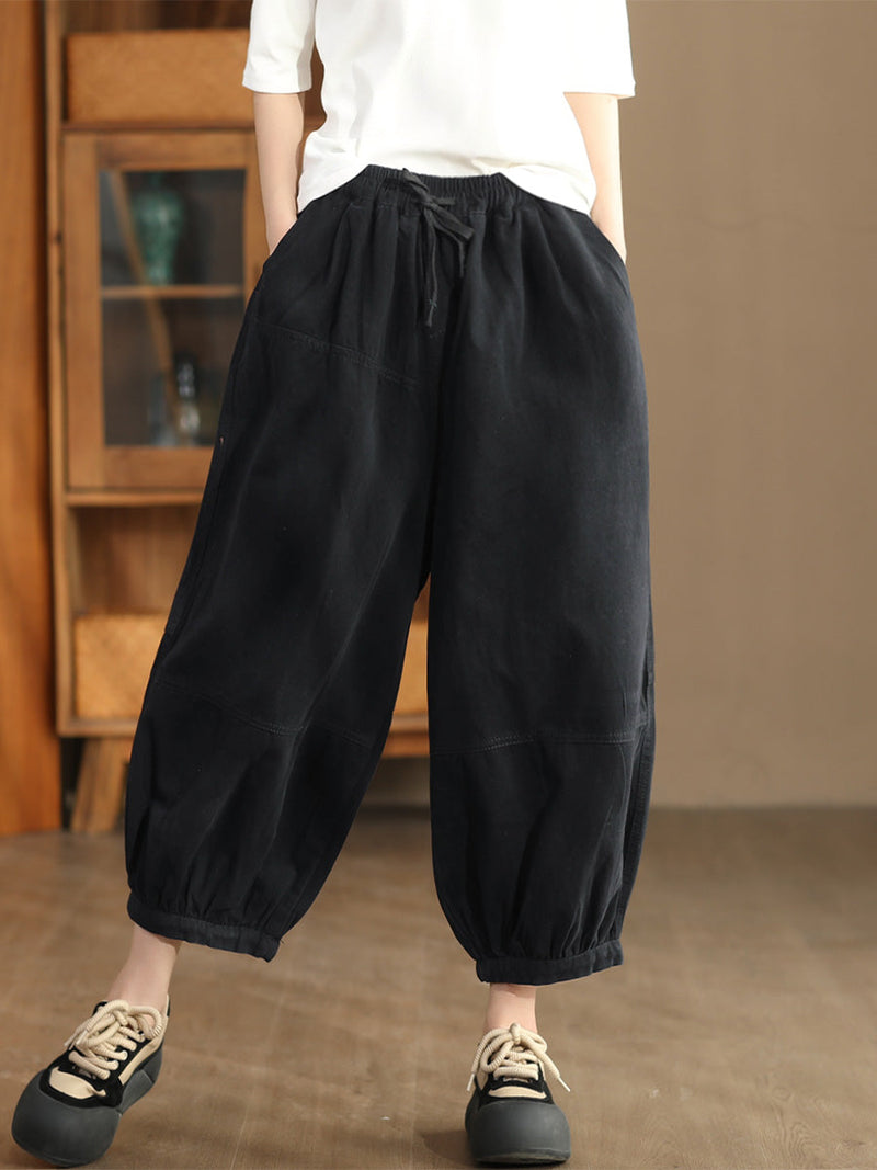 Autumn Spliced Cotton Harem Pants As1022