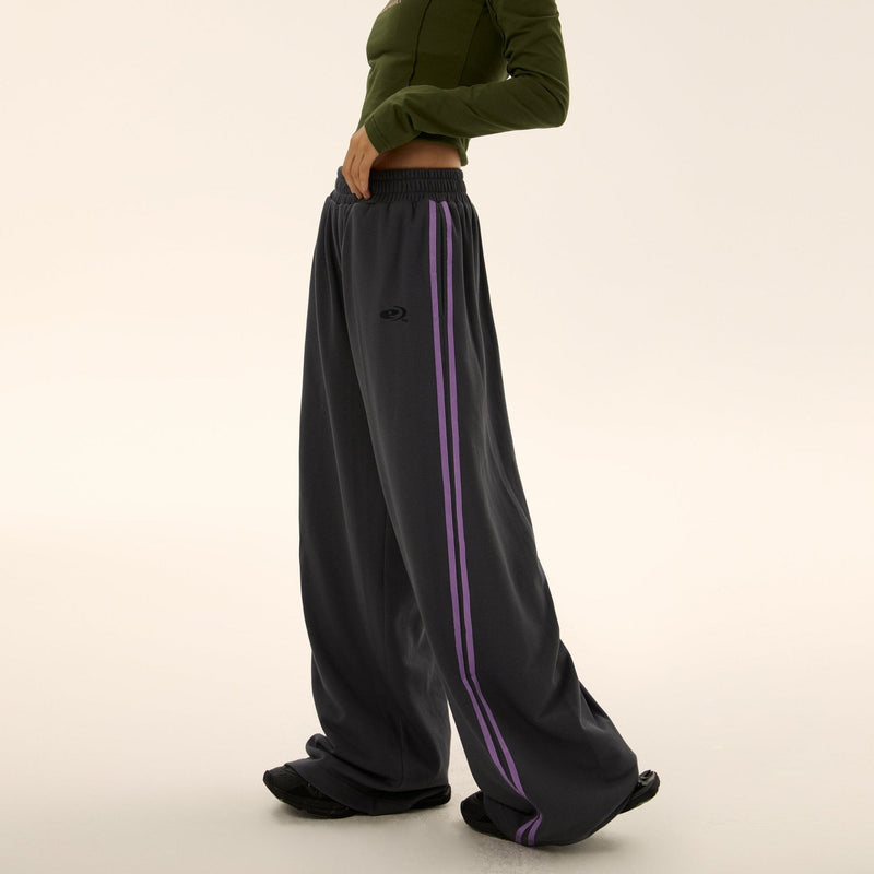 Two-stripes Wide-leg Track Pants