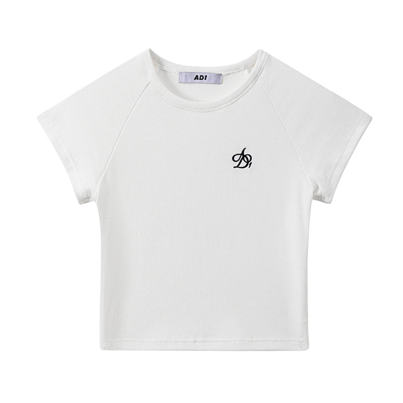 Logo Embroidery Slim Fit T-shirts & Tank Tops
