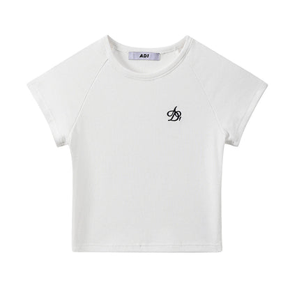 Logo Embroidery Slim Fit T-shirts & Tank Tops