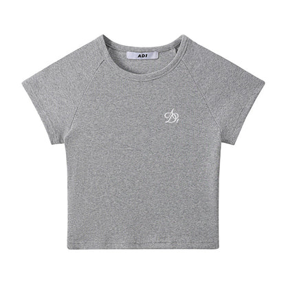 Logo Embroidery Slim Fit T-shirts & Tank Tops