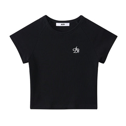 Logo Embroidery Slim Fit T-shirts & Tank Tops