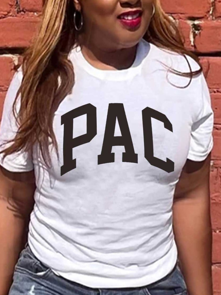 Pac Letter Print T-shirt Ar70125
