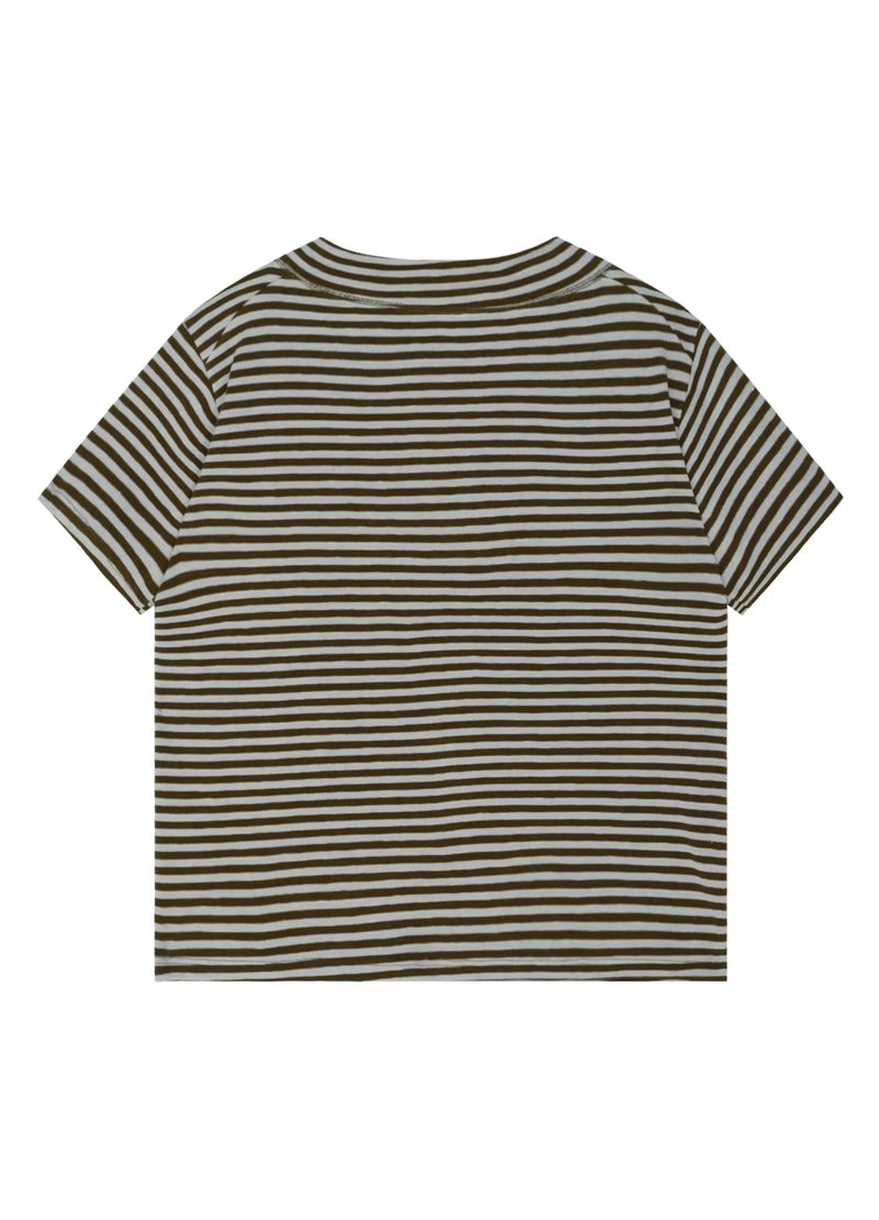 Wide Neck Striped T-shirt