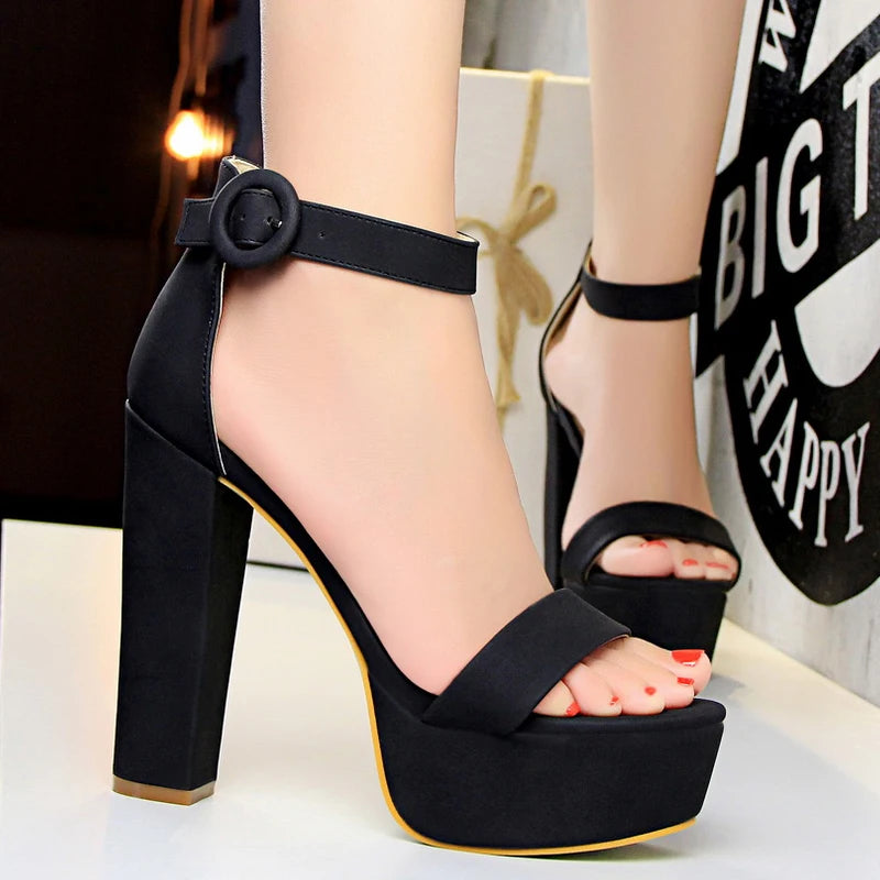 Sandals High Heels Pumps Super High Heel 13.5 Cm ’s Banquet Shoes Platform Heeled Sandals Summer