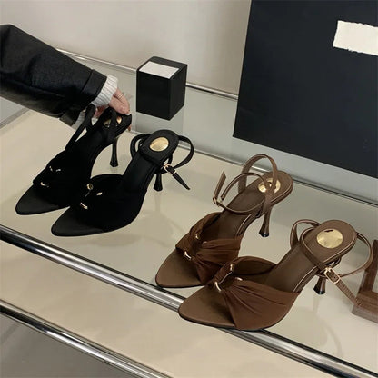 Street Style Thin High Heels Woman Pumps Pointed Toe Slingbacks Stripper Party Dress Shoes