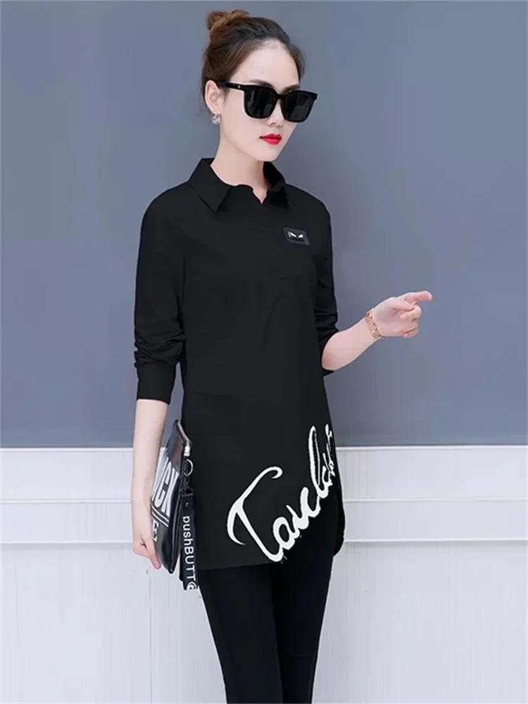 Shirts Long Sleeve Blouse ’s Embroidery Shirt Spring Wild Blouses Clothing Df2435