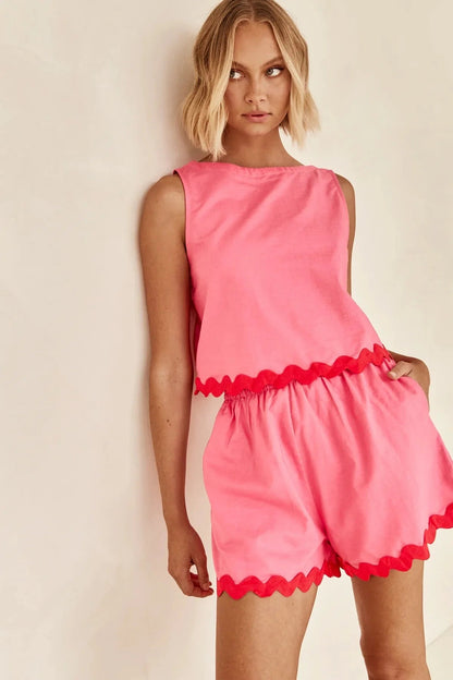 Spring/summer New Comfortable and Color Sleeveless Unique Shorts Set Harajuku Clothing Short Femme Y2k