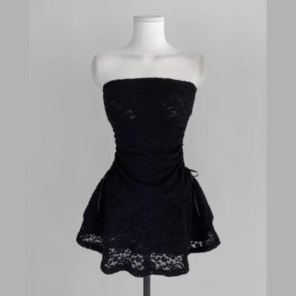 Y2k Clothes Lace Dresses Spring Summer Mini Dress Korean Off Shoulder Vestidos