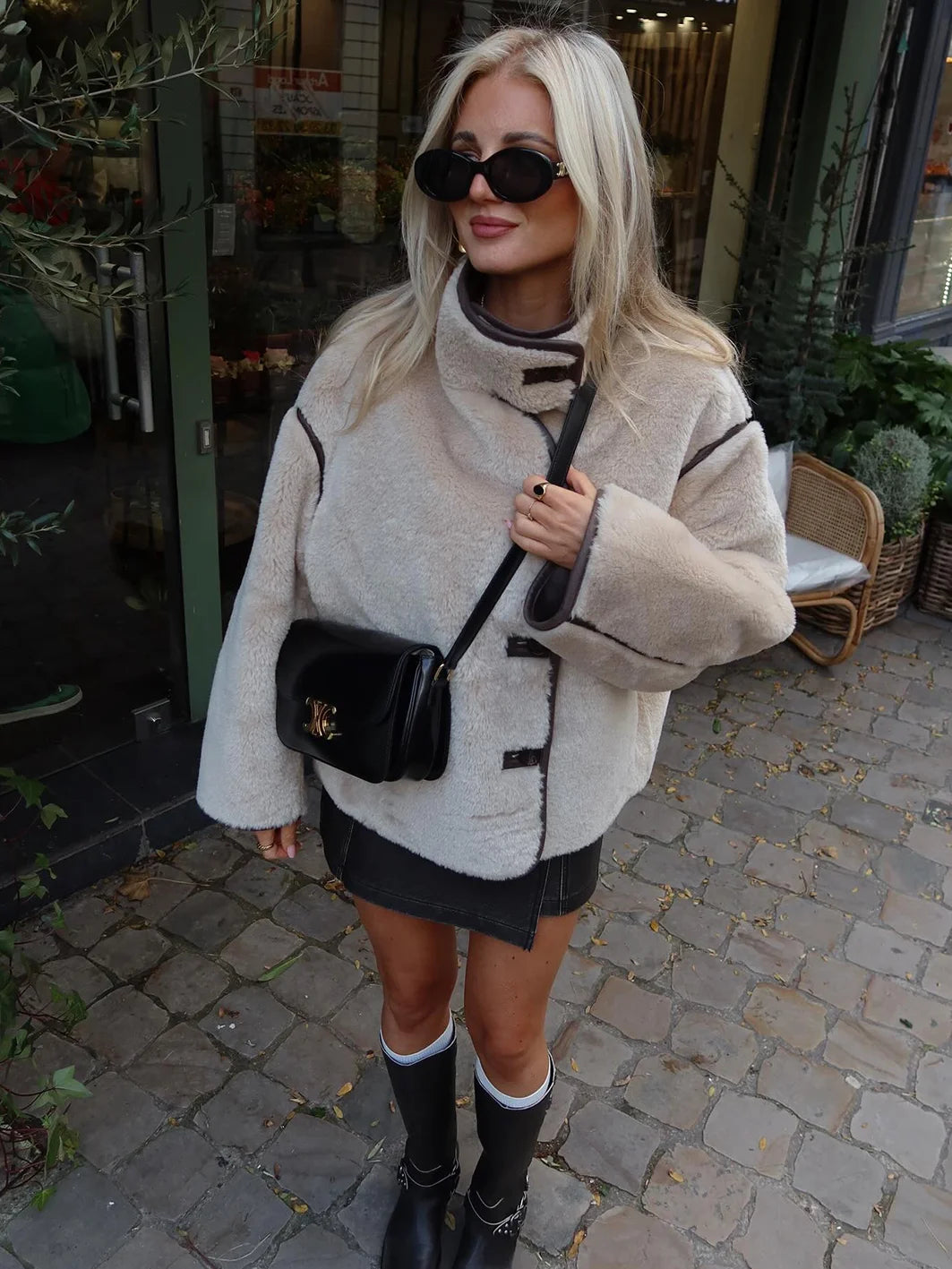 Loose Jackets Woman Spring Standup Collar Long Sleeve Thick Warm Jacket Coat New Outerwear