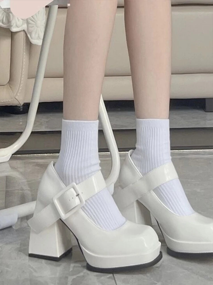 Platform Heels Round Toe Highheeled Shoes Sandals Pump Latest Beige Straps African Crossdressers New C