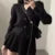 Retro Knitted Long Sleeve Sweater High-waisted Pleated Skirt Two Piece Set for Niche Matching Sets Autumn New