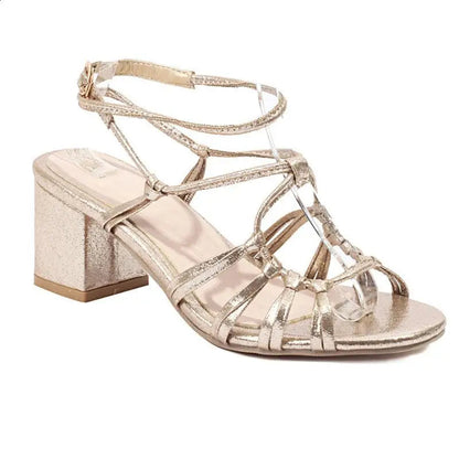 Shoes Breathable Large Size Beige Heeled Sandals Comfort New Big Black Low High Summer Back Str