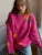 Autumn Knit Sweater Pullover ’s Printed Long Sleeve High Waist Ribbed Loose Knitwear Top Female Sweater