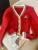 Knitted Cardigan V-neck Pullover Warm Knitwear Jumper Clothes Sweater Autumn Winter Kpop 2000s Aesthetic