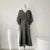 Korean V-neck Midi Dresses for With Belt Long Sleeve A-line Office Lady Autumn New Female Clothing