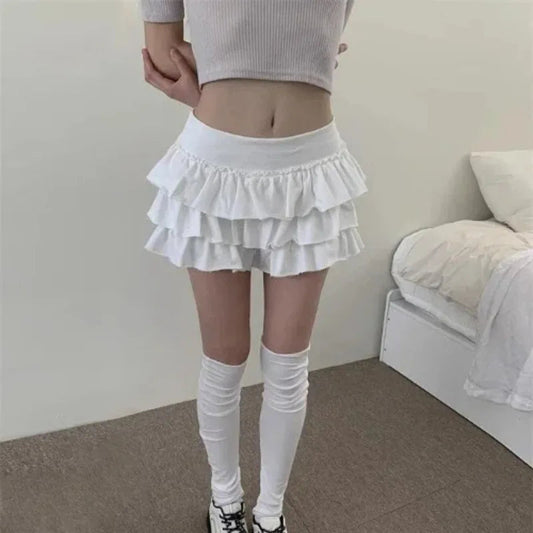 Pleated Color Aline Skirt Spring New Korean Slim Rough Selvage Cake Skirt