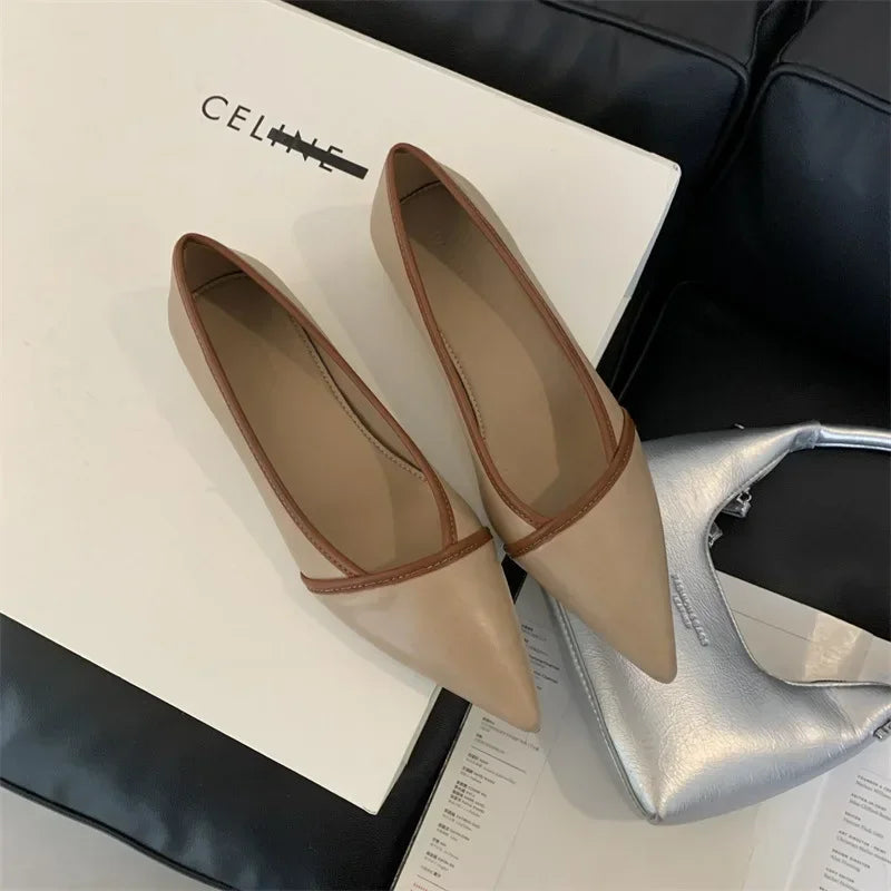 Designer Pointed Toe Pumps Autumn Comfort Soft Leather Wedge Shoes Shoes Office Flats Loafers