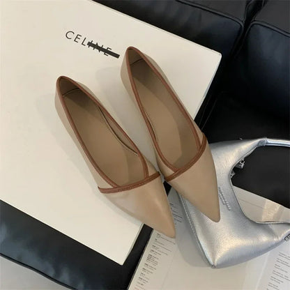 Designer Pointed Toe Pumps Autumn Comfort Soft Leather Wedge Shoes Shoes Office Flats Loafers