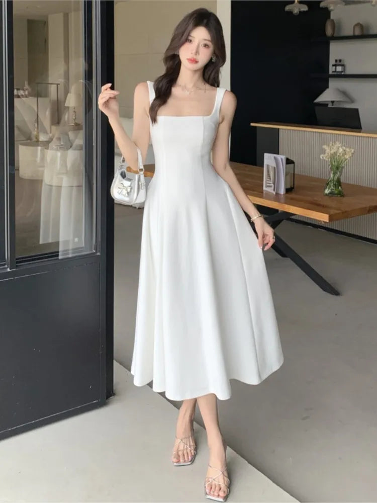 Y2k Summer Midi Dress Sleeveless Aline Birthday Evening Party Dress Princess Slip Vestidos