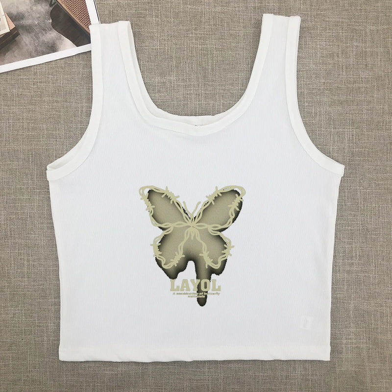 Pure Wind Short Short Sleeve Female Korean Spice Girl Round Neck Print Wearing Top With Shoulder Slimming T-shirt Trend