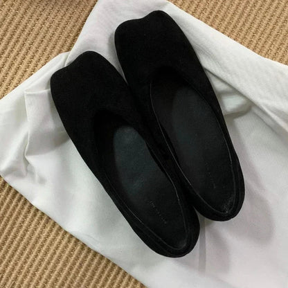 Retro Flat Shoes for Suede Spring Designer Loafer Shoe Shallow Comfort Ballet Mules Pumps Zapatos Mujer