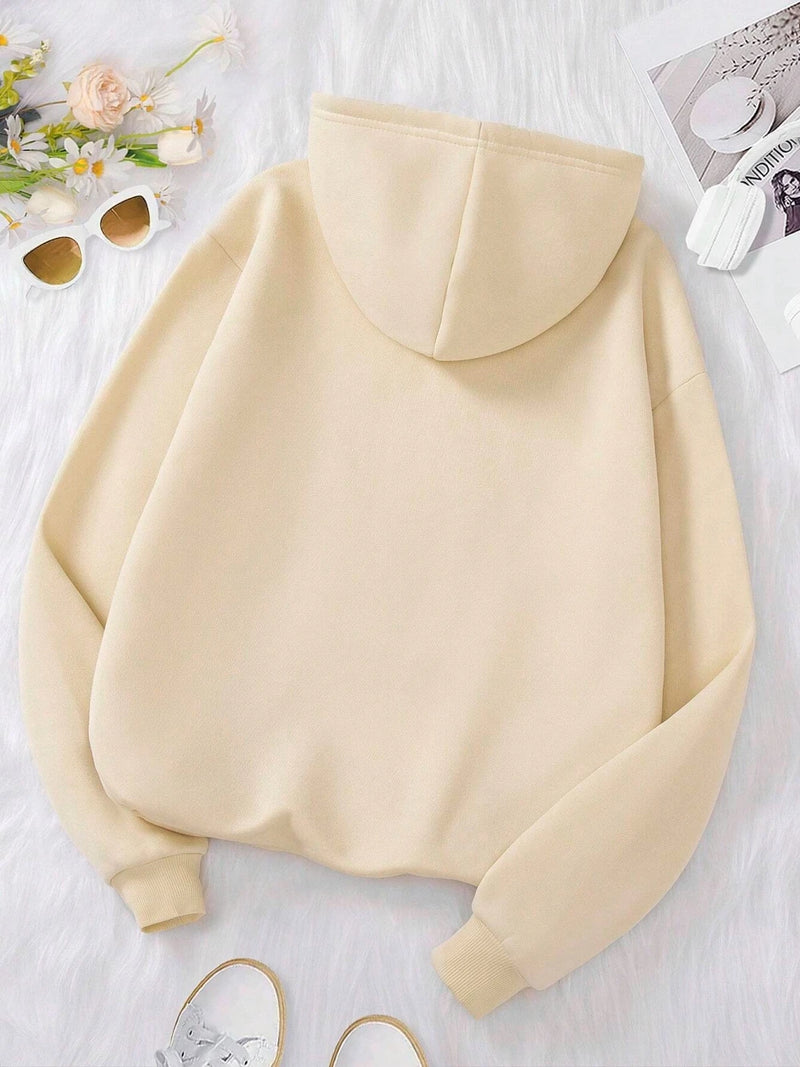 Love Coffee Funny Letter Graphic Printing Hoody Woman Fleece Sweatshirt S-xxl Hooded Autumn Oversized Clothing
