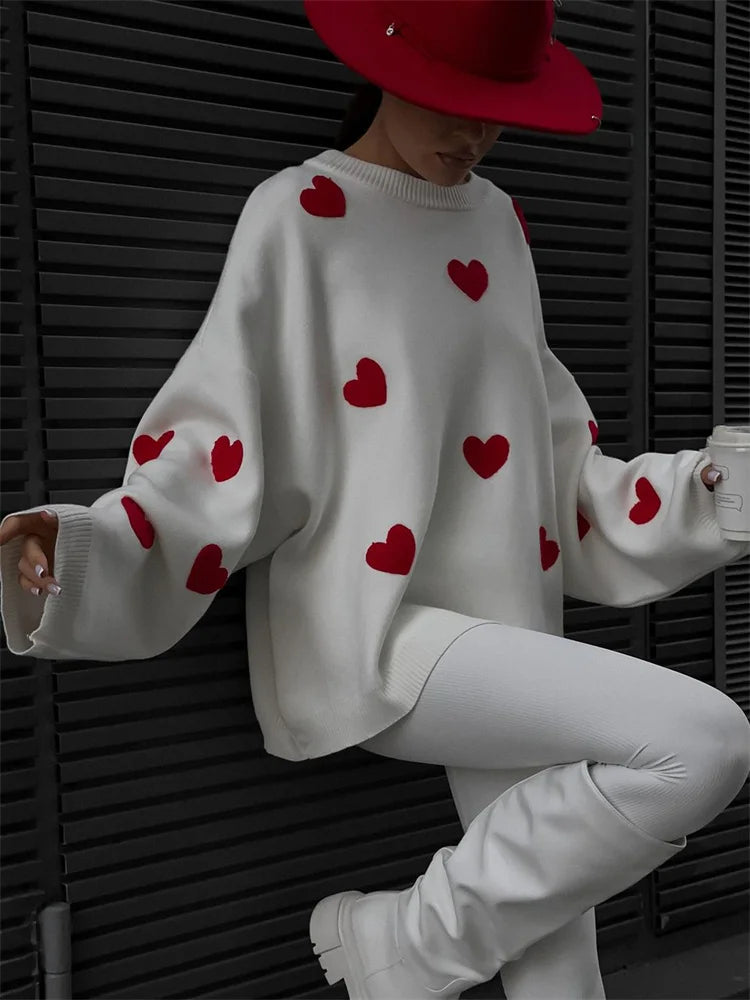 Knitwear Sweater Pullover Female Autumn Loose Patchwork Long Sleeve Knit Contrast Pullover