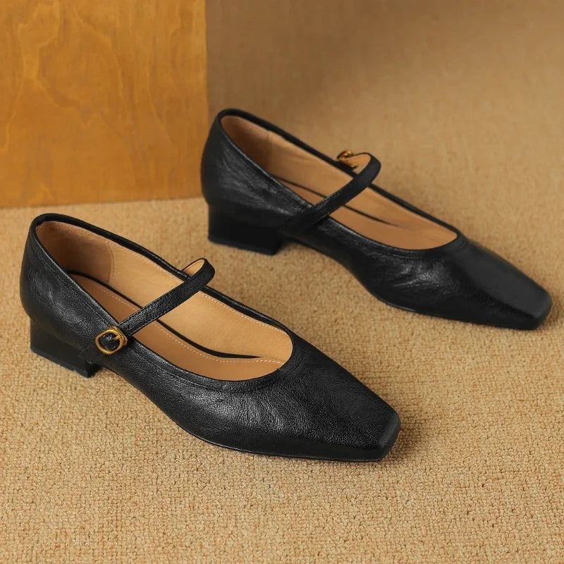 Slipon Flats Square Toe Slim Daily Shoes for Woman Autumn