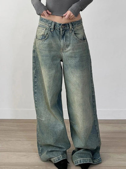 Y2k Tie Dye Baggy Jeans Low Rise Loose Denim Pants Korean Denim Trousers Retro Mom Jeans