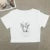 Sweet and Spicy New Printed Short-sleeved Short T-shirt Summer Spice Slimming Everything With Shoulder Clothes