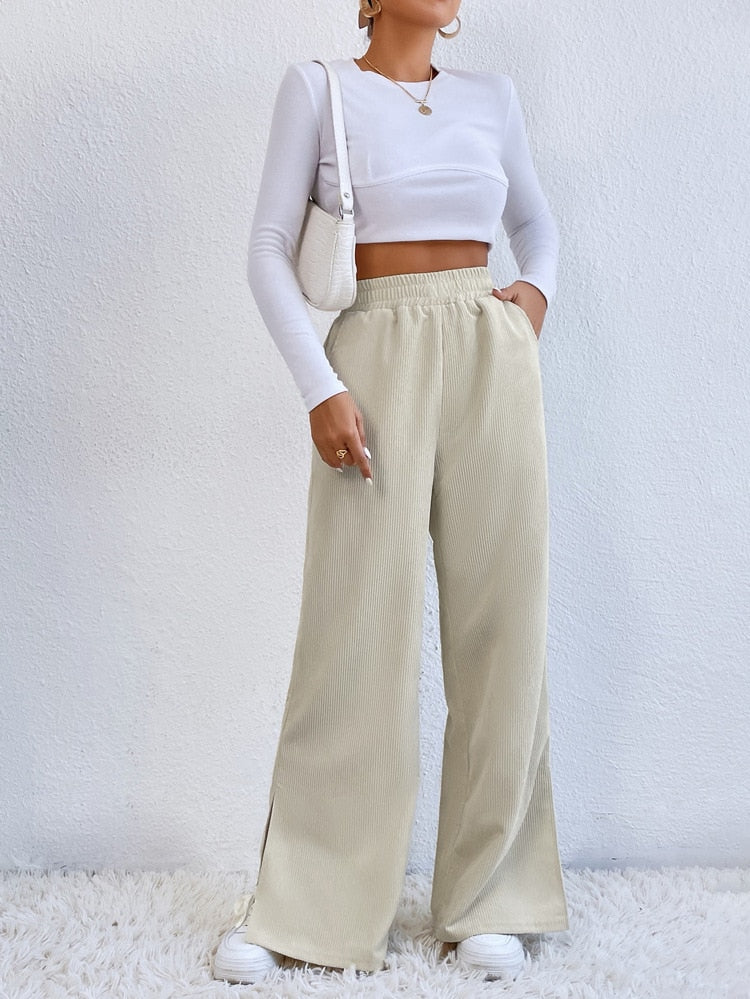 Corduroy Wide Leg Pants