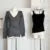 Autumn Winter Woman Gyaru V-neck French Sweater Long Sleeve Pullover Knitwear Mini Skirt 2000s Aesthetic 3-piece Outfits