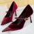 Shoes New Buckle Design Pumps Pointed Shoes High Heels Suede Stilettos Heels 7cm 10cm Shoes Large Size 43