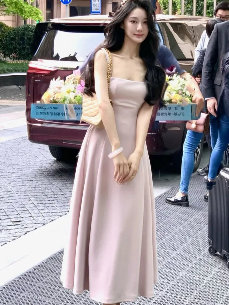 Summer Midi Dress French Holiday Party Dresses A-line Prom Robe Wedding Vestidos Clothes New