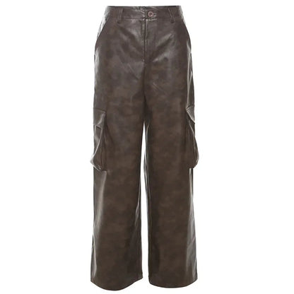 Brown Classic Retro Allmatch High Street Fashionable Cool Confident Youth Hiphop Autumn Straight Leg Pants