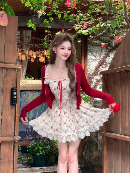 Beach Mini Dress 2000s Y2k Clothing Outwear Even Party One Piece Dress Korean Summer