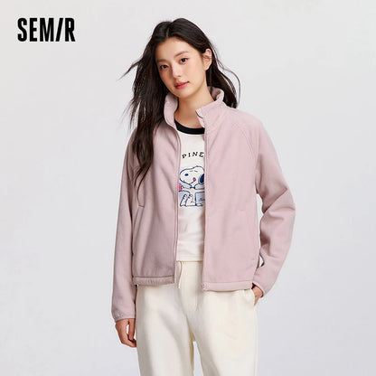 Coat Antistatic Polar Fleece Loose New Winter Stand-up Collar Raglan Sleeve Jacket