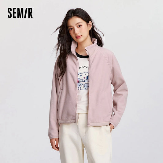 Coat Antistatic Polar Fleece Loose New Winter Stand-up Collar Raglan Sleeve Jacket