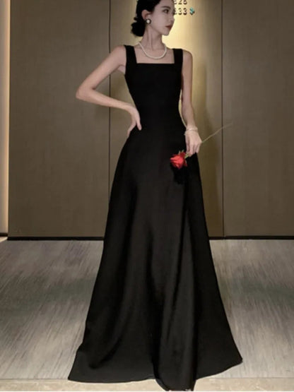 Backless Evening Party Dress Sleeveless Aline Long Dresses for Spring Summer Prom Robe Vestidos Mujer New