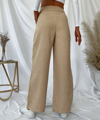Pleat Front Corduroy Pants