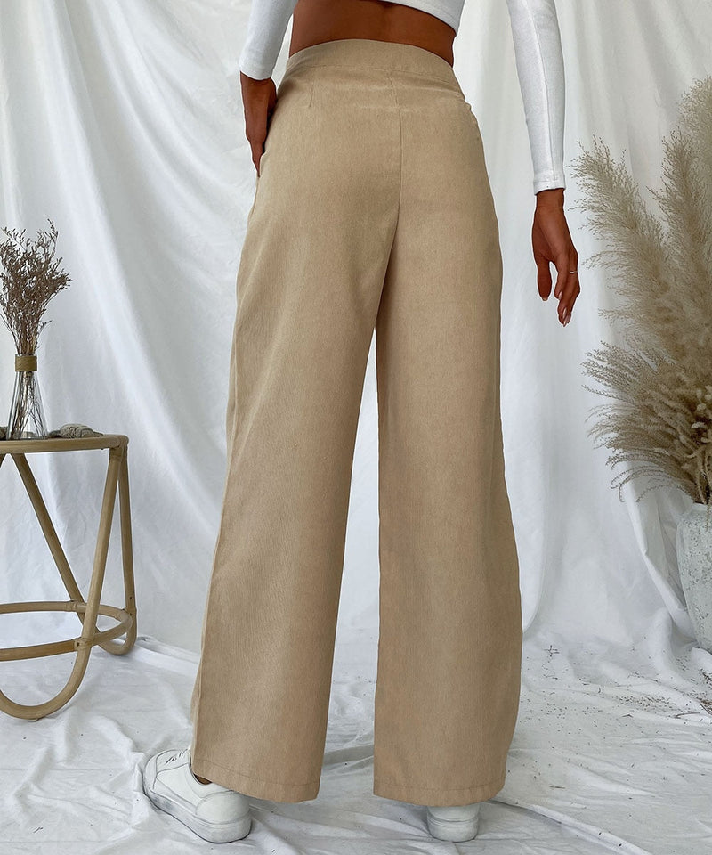 Pleat Front Corduroy Pants
