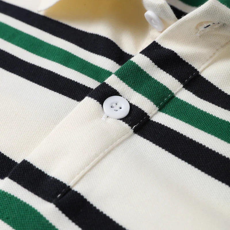 Stripe Basic T-shirt Long Sleeve Female All Match Polo Shirt Spring New Loose Tops High Street