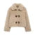 Lambs Wool Jacket for Loose Fleece O-neck Single Breasted Pockets Long Sleeve Fur Coat Autumn Winter Lady Outwear